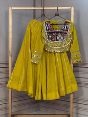 Navratri Spcial Roman Silk With Attractive Gota-Patti Work Lehenga With stitched Blouse
