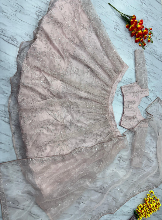 Beautiful Most Trending Premium Soft Organza Silk Embellished With Thread Embroidery Lehenga Choli