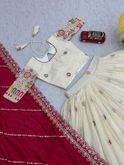 Beautiful Pure Cotton Embroidery Chain Work Lehenga Choli