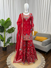 Beautiful Party-wear Thread With Sequence Work Suit