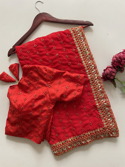 Bollywood Blockbuster Georgette Embroidery Work Saree