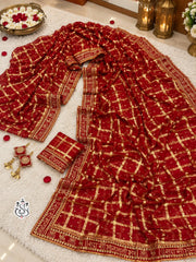 Karwa Chauth Special Viscose Georgette Weaving Foil Zari Work Saree