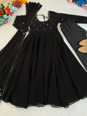 Attractive Real Mirror Embroidery Work Gown