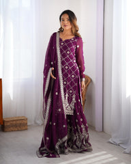 Party-wear Georgette Thread With Sequence Work Salwar Suit