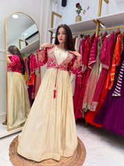 Party-wear Designer Mono Silk Embroidery Sequins & Codding Work With Bandhni Printed Lehenga