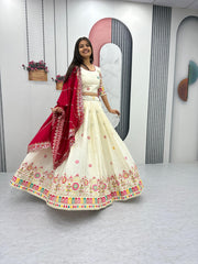 Beautiful Pure Cotton Embroidery Chain Work Lehenga Choli