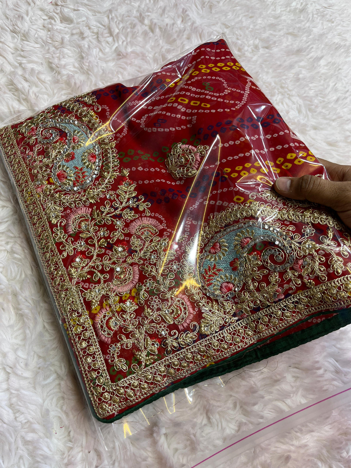 Beautiful  Gangaur Special Bandej Work Saree