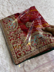 Beautiful  Gangaur Special Bandej Work Saree