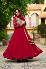 Beautiful Festival Special Blooming With Sequence & Multi Thread Embroidered Gown