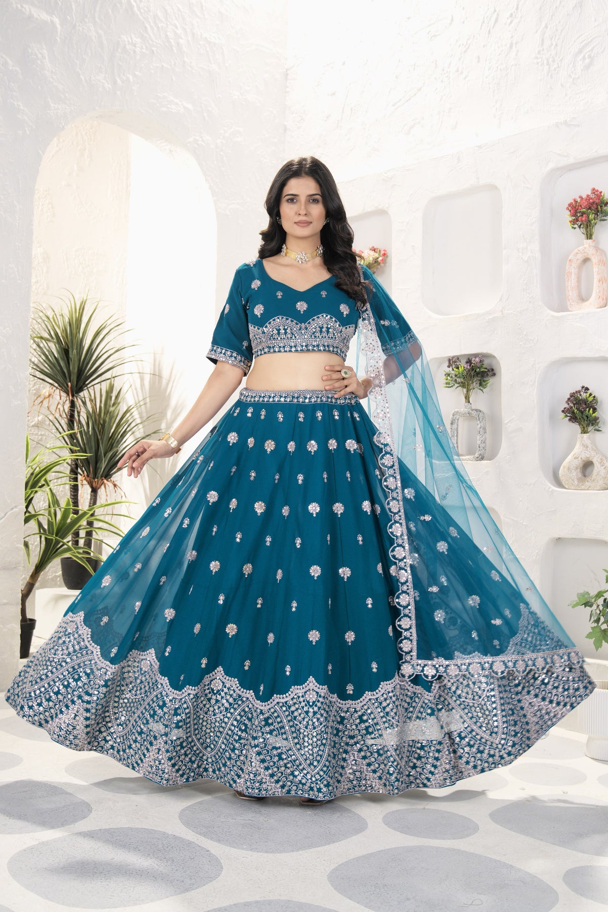 Charming Georgette Sequence & Embroidery Work Lehenga Choli