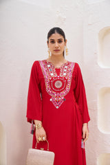 Girly Stylish Thread & Real Mirror With Tassels & Fancy Lace Co-Ord Set