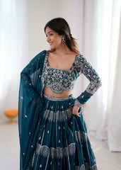 Party-wear Georgette Thread & Sequence Work Lehenga Choli