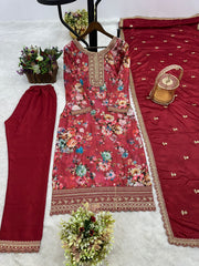 Beautiful Pure Chinon Silk Digital Printed Salwar Suit