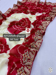 Festival Special Jalpari Silk Georgette With Bandhani Printed Saree