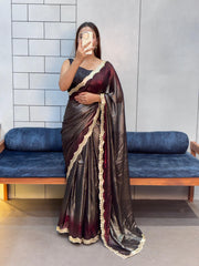 Beautiful Rich Soft Simmer Party-wear Shaded Saree