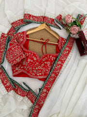 Party-wear Tibby Silk Thread With Sequence Work Saree