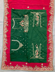 Beautiful Fendy Chiffon Silk Embroidery With Piping Border Saree