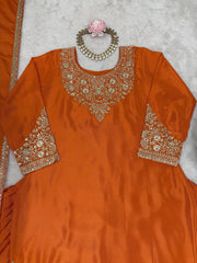 Party-wear Beautiful Chinon Silk Thread With Sequence Work Lehenga With Top