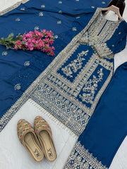 Partywere Chionon Silk Sequence Embroidery Work Salwar Suit