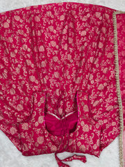 Beautiful Pink Jacquard Silk Gown