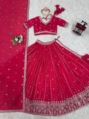 Beautiful Shimmer Silk Thread & Sequence Work Lehenga Choli