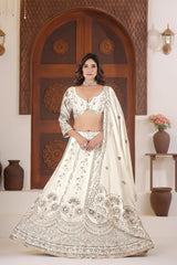 Party-wear Charming Chinon Silk Sequence & Zari Embroidery Work Lehenga Choli