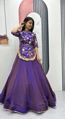 Beautiful Festival Special Pure Fendy Heavy Thread & Sequence Work Crop Top