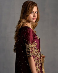 Partywear Designer Moss Satin Sequence  Embroidery Work Salwar Suit
