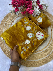 Party-wear Beautiful Fendy Satin Hand-work Saree