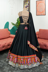 Blockbuster Black Navratri Special Real Mirror Work Lehenga Choli