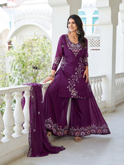 Festive Special Designer Georgette Beads & Sequence Embroidery Work Sharara