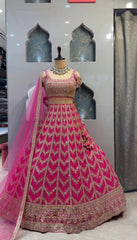 Beautiful Party-wear Georgette Embroidery Sequence Stone Work Lehenga Choli