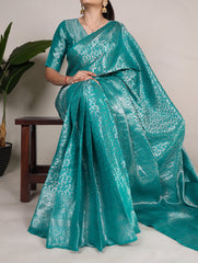 South Indian Special Kanjivaram Silk Zari Weaving Work Saree