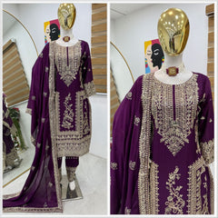 Partywere Chionon Silk Sequence Embroidery Work Salwar Suit
