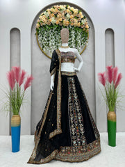Charming Black Georgette Embroidery & Sequence Work Lehenga Choli