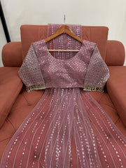 Beautiful Designer Soft Net Thread & Sequence Work Sareee