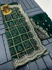 Beautiful Pure Dola Silk Gota Patti Zari & Sequence Work Saree