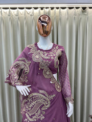 Designer Georgette Sequence Embroidery Work Lehenga With Shrug