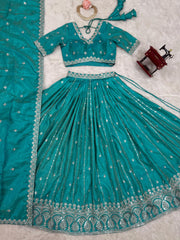 Beautiful Shimmer Silk Thread & Sequence Work Lehenga Choli