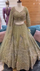 Beautiful Soft Net Embroidery Sequence Work Lehenga Choli