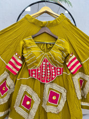 Navratri Special Pure Cotton Mirror Handwork Lehenga With Top