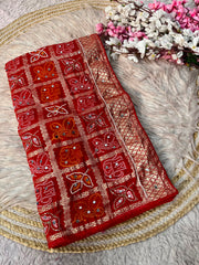 Beautiful Red Viscose Weaving With Rich Pallu Saree