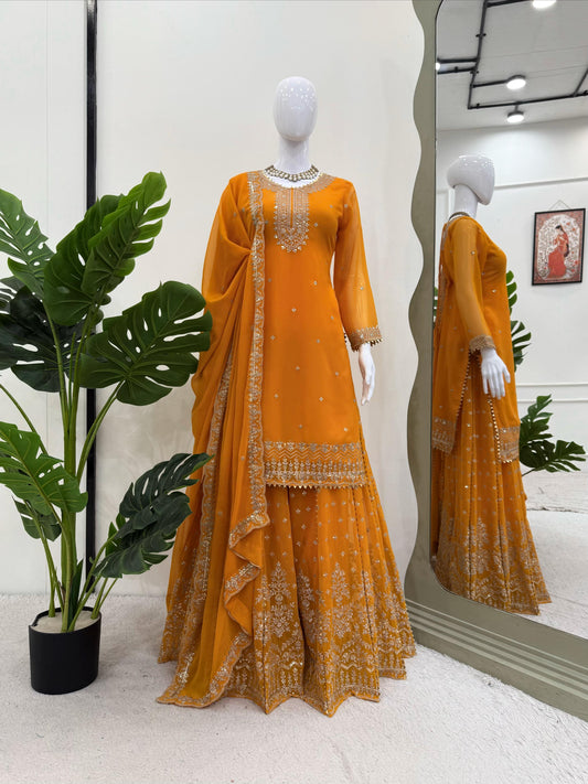 Party-wear Georgette Thread With Sequence Work Sharara