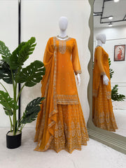 Party-wear Georgette Thread With Sequence Work Sharara
