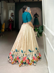 Elegant Tussar Floral Co Set Lehenga Choli