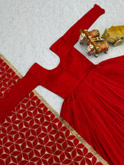 Festival Beautiful Pure Vichitra Silk Sequence & Embroidery Work Long Gown