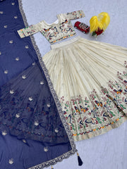Beautiful Pure Tissue Silk Heavy Thread & Sequence Work Lehenga Choli