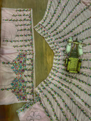Dreamy Pink Sequence & Mirror Work Lehenga choli