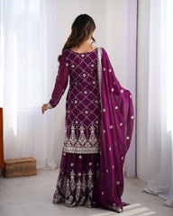 Party-wear Georgette Thread With Sequence Work Salwar Suit