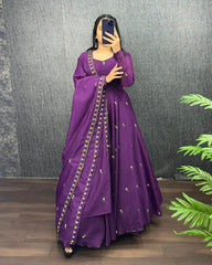 Beautiful Zipsy Silk Embroidery & Sequence Work Gown